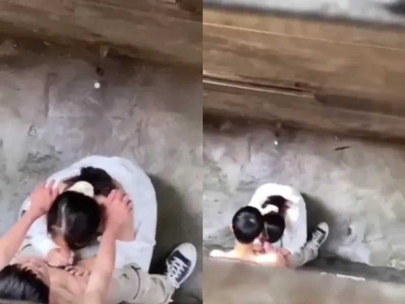 Quay lén nữ học sinh bú thằng nhỏ thằng bồ ở khe nhà