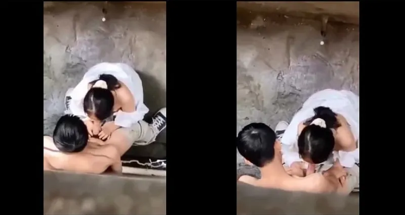 Quay lén em nữ học sinh bj cho cô bạn gái trong hẻm